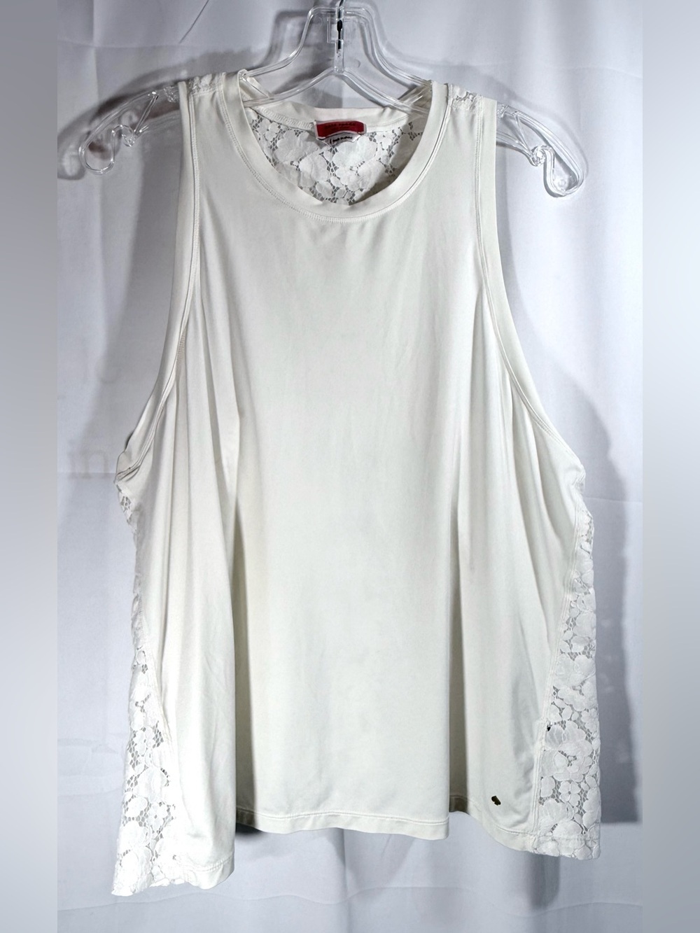 Kate Spade White Lace-Back Sleeveless Tank Size Large